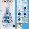 35/45/60Cm Diy Christmas Tree With Led Lights Desktop Ornaments Handmade Artificial Xmas Tree New Year Gift Home Office Decor