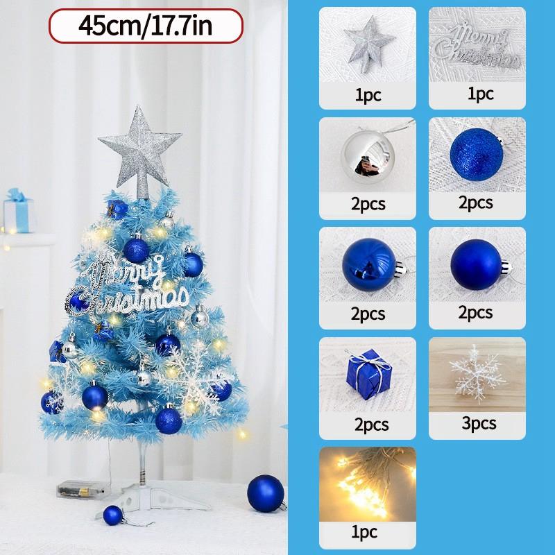 35/45/60Cm Diy Christmas Tree With Led Lights Desktop Ornaments Handmade Artificial Xmas Tree New Year Gift Home Office Decor