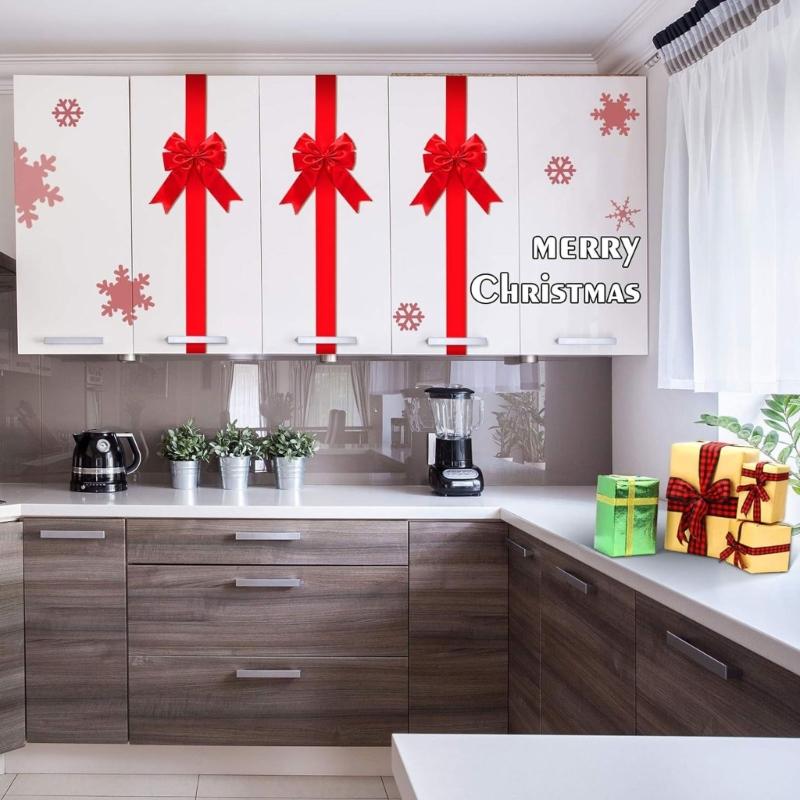 Versatile Festival Bowknot Decoration For Hanging On Doors Wall And Cabinets Polyester Christmas Accent