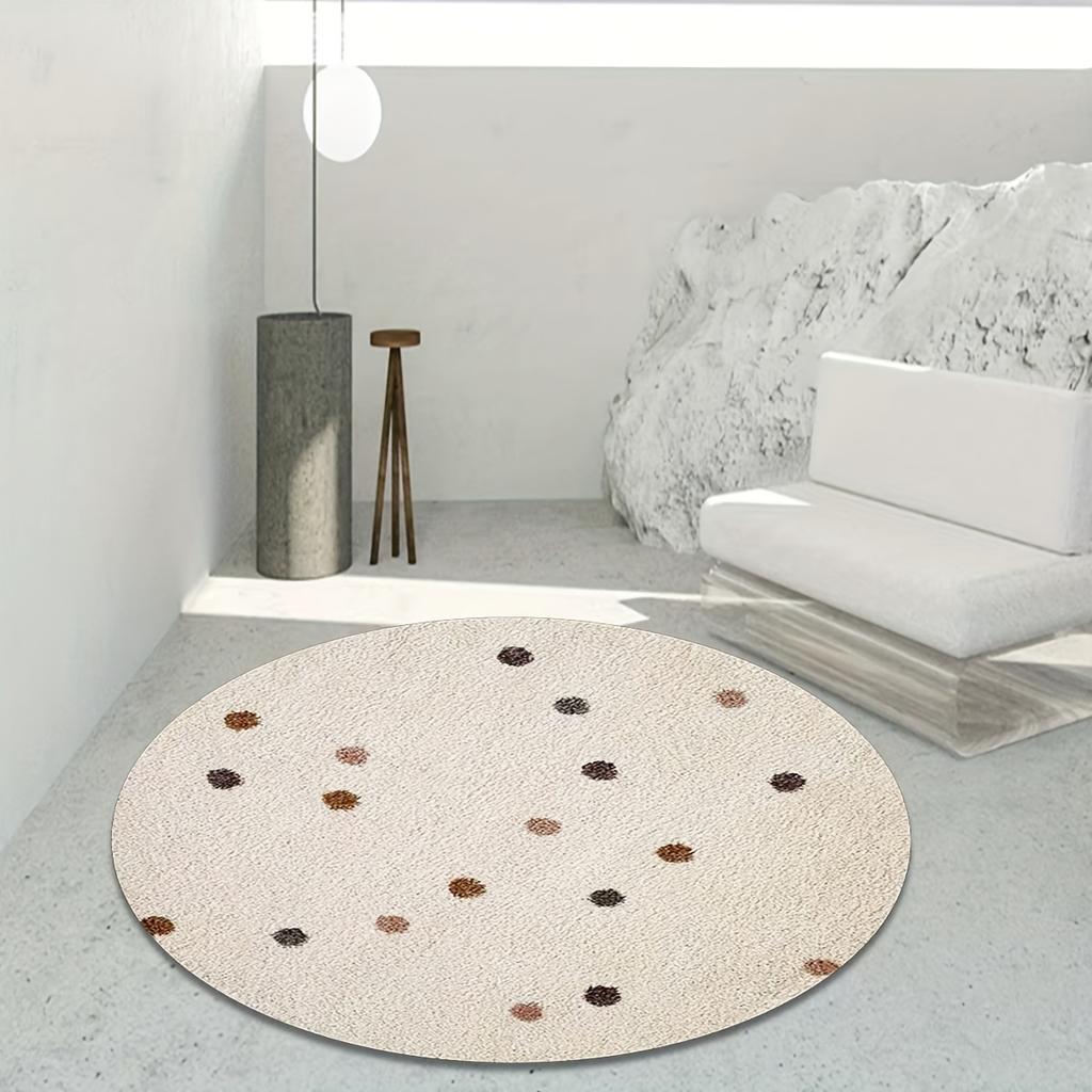 Soft Spotted Pattern Print Round Area Rug for Office Chair, Playroom, Bedroom and Living Room Decor