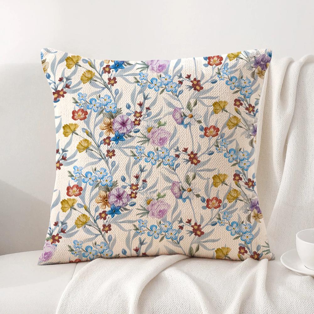 Modern minimalist floral Art Cushion Cover Natural Linen Organic Fabric DoubleSided Printing Sofa Home Decor Gift Pillow Cover