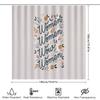 Vintage Floral Shower Curtain Botanical Pattern Bathroom Decor Waterproof Fabric Liner Farmhouse Rustic Home Textile Wall Hangin