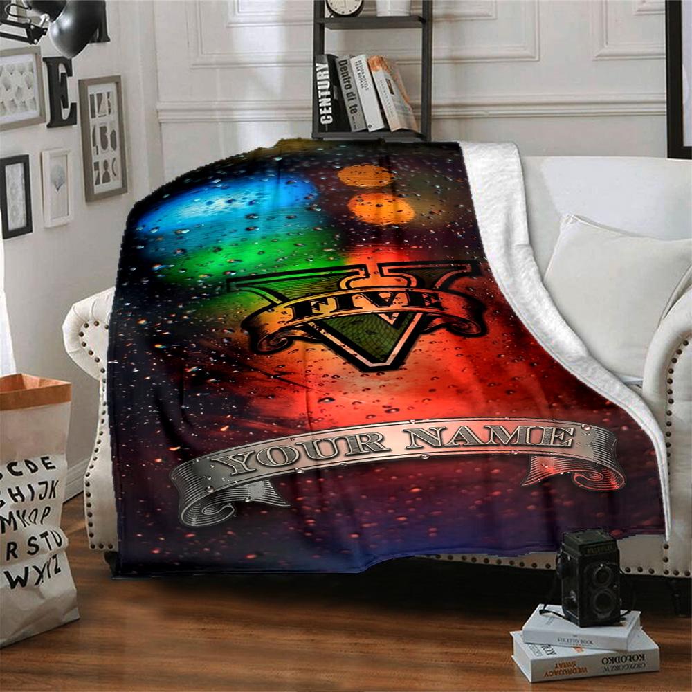 Gta Customize Your Name Blanket Lightweight Customizable Blanket Soft & Cozy Throw For Home Decor Bed Nap Sofa Four Seasons Universal