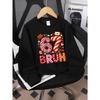 European sizes Kids' Casual Printed Round Neck Pullover, Kids' Round Neck Sweatshirt with Fashion 67 Theme Feature Print for Kids