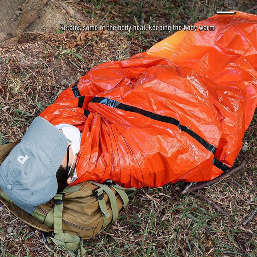 Sac de couchage d'urgence et imperméable pour tente en film PE aluminium pour extérieur