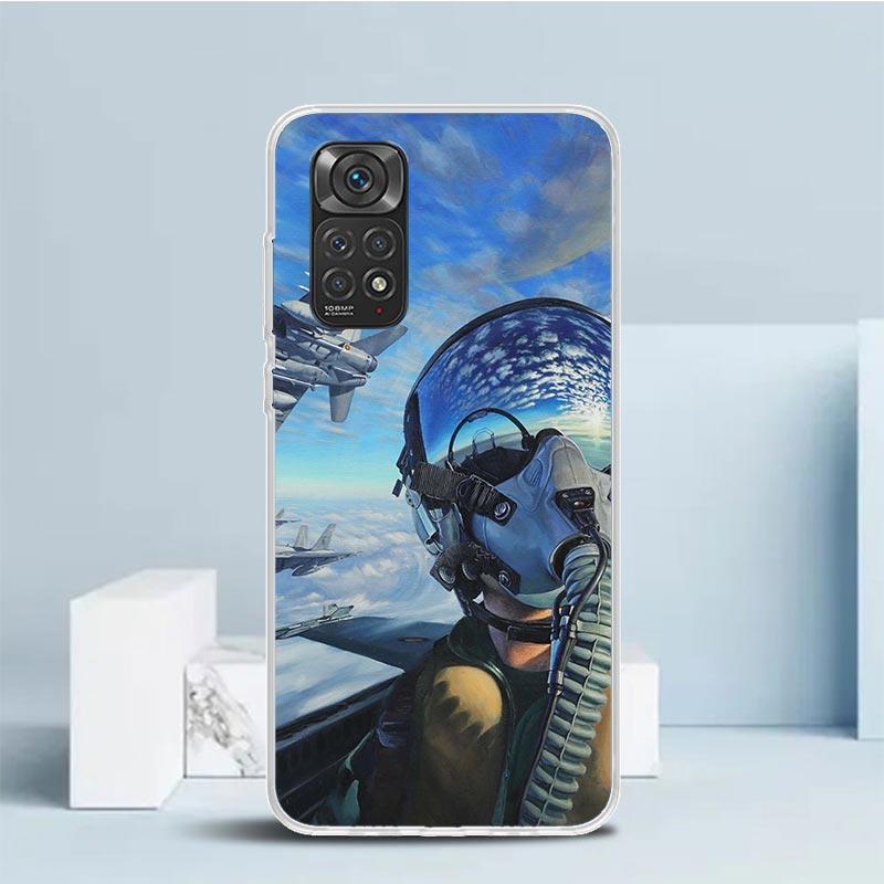 Military Aircraft Warship Fighter Phone Case For Xiaomi Redmi Note 15 14 14S 13 12S 12 Pro Plus 11S 11 11T 11E 10S 10 + Soft TPU