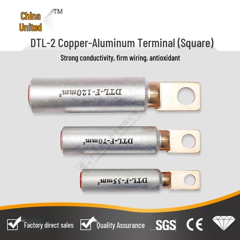 DTL-2 Square Copper Aluminum Pin Terminal Tin-Plated Connector Lug
