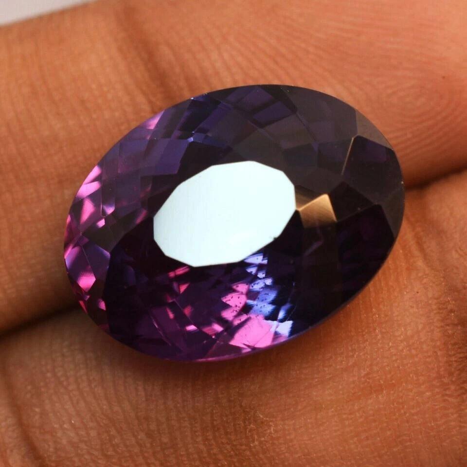 15+ Ct Natural Alexandrite Color Change Oval Cut Beautiful Certified Gemstone