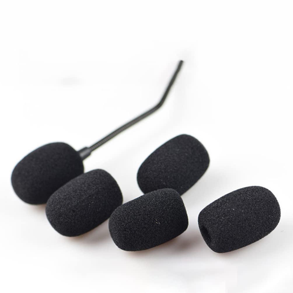 Microphone Cover 40PCS Microphone Sponge Lapel Microphone Sponge Windshield Microphone Headset Thick Washable Inner Diameter 40pcs Black Diameter