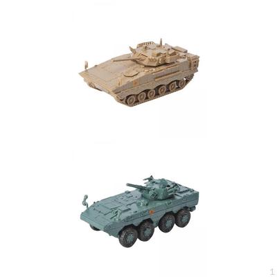 2pcs Armoured Tank Model 1:72 Scene 4D Toys Playset Collection Desk Decoration Favors Birthday