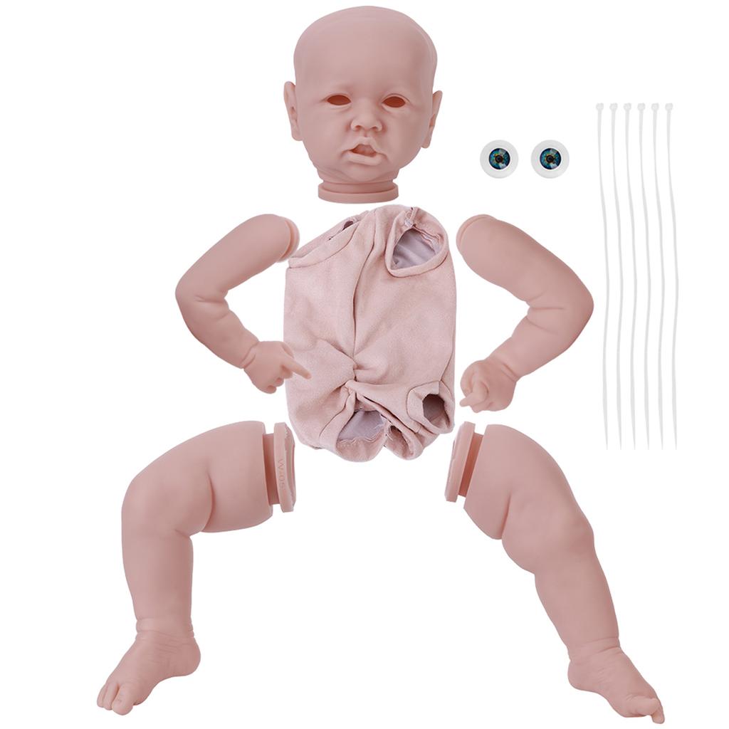 DIY Doll Parts Silicone Doll Kit Toy Unpainted Toddler Soft DIY Doll Accessories 22inchWhite
