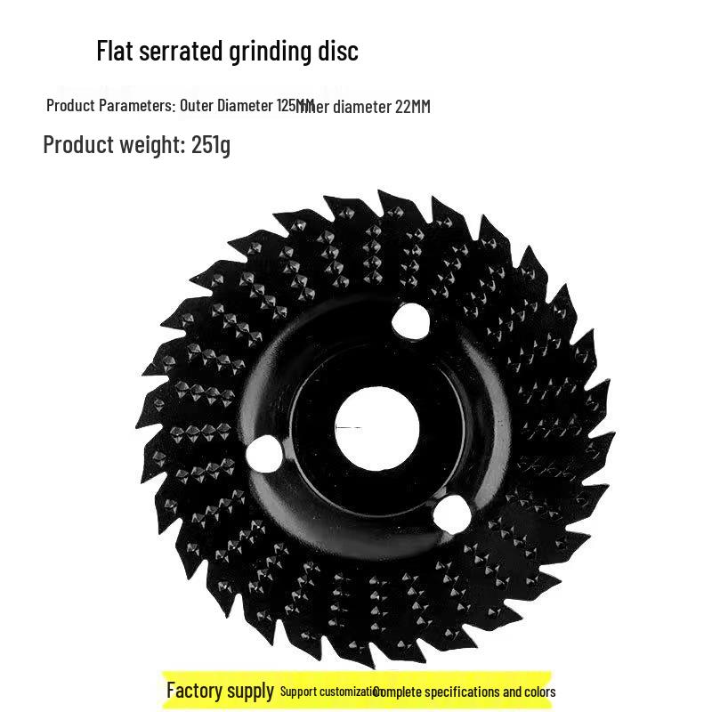 Multi-Functional Woodworking Serrated Grinding Wheel for Soft/Hardwood: Sanding, Cutting, Shaping, Polishing