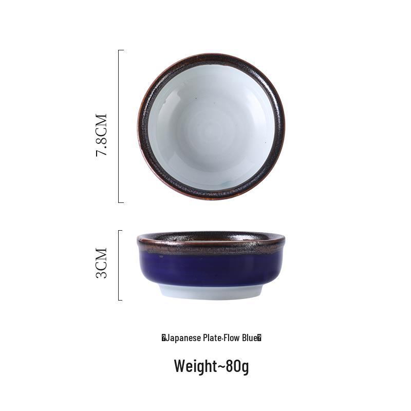 Japanese Ceramic Round Plate: Creative Soy Sauce, Sushi, Vinegar, or Doubanjiang Dipping Dish for Restaurants and Homes