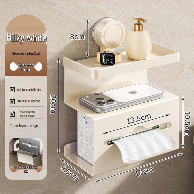 No-Drill Suction Cup Wall-Mount Tissue Holder