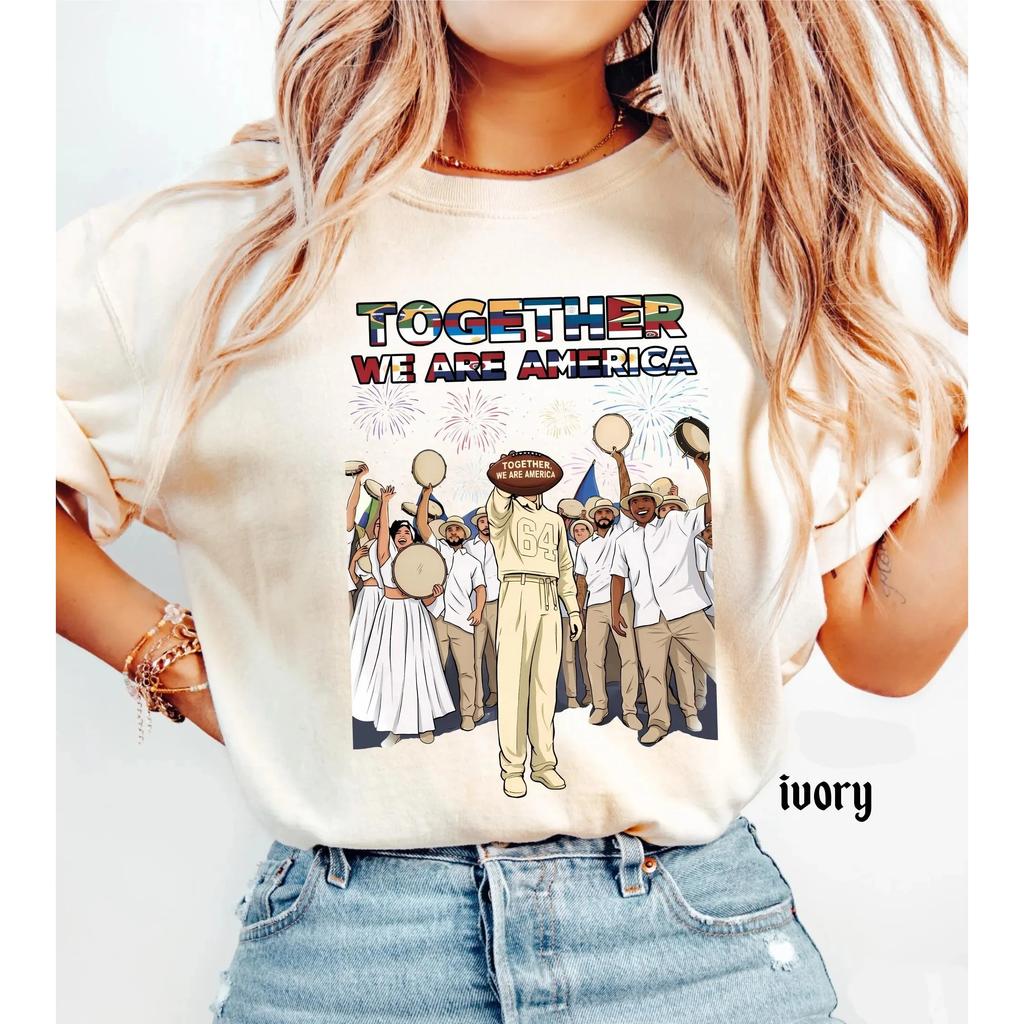 2026 Bad Bunny Together We Are America T-shirt Men and Women Summer Cotton Y2K Clothing Casual Fashion Short Sleeved Tee Streetwear