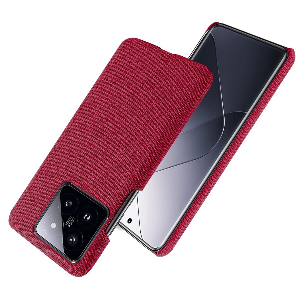 

Slim Smartphone Cover for Xiaomi 14 Case Shockproof Cloth+PC Phone Shell Red