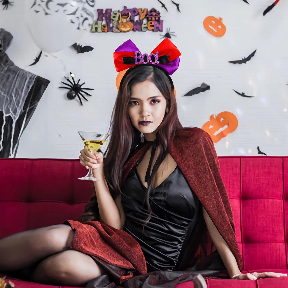 

Ленты для волос с крыльями летучей мыши на Хэллоуин, повязка на голову в виде черепа тыквы, обруч для волос на Хэллоуин для взрослых и детей Style9