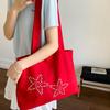 Summer Large-capacity High-end Commuter Tote Bag Women's New Fashionable Red Canvas Shoulder Bag