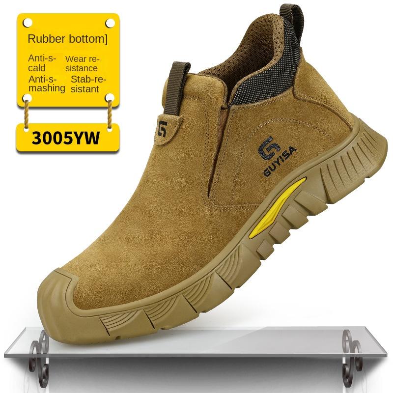 Labor Insurance Shoes Anti-smashing and Anti-piercing Anti-velvet Anti-scalding Welder Shoes Wear-resistant and Non-slip Steel Head Shoes