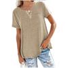 Spring Summer Style Jacket V-neck Short Sleeve Pocket Loose T-shirt Woman