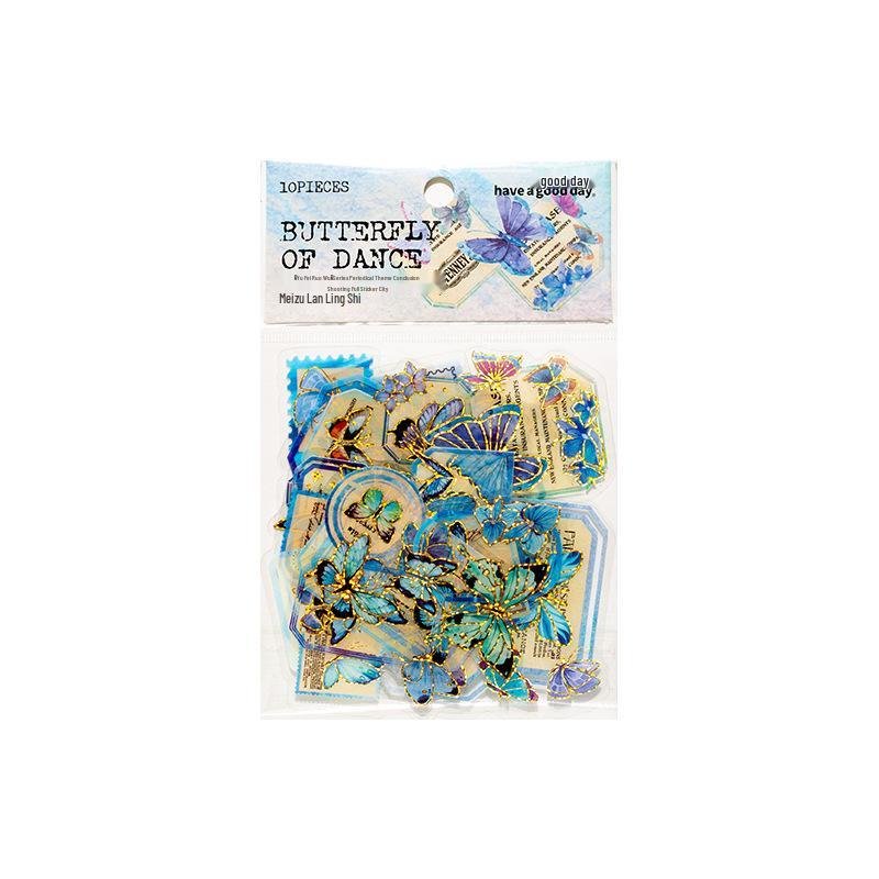 Beautiful Day Butterfly Stickers: Graceful Flying Designs, Hot Stamped for Journals & Collages, 6 Styles.