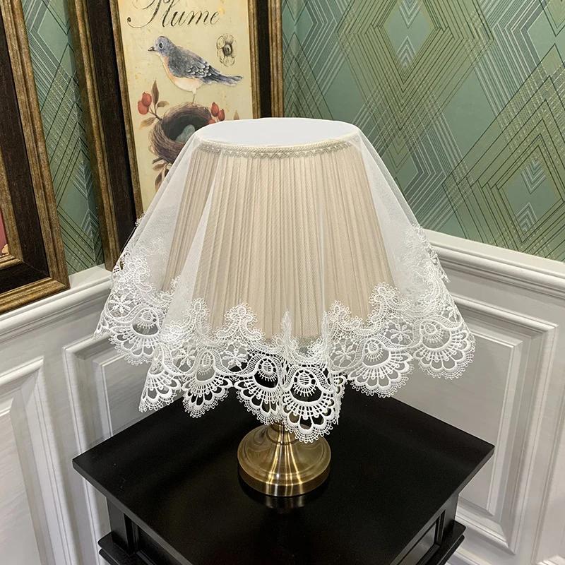 70cm European Style Table Lamp Dust Cover Fabric Tabletop Lamp Shade Embroidered Lace Dust-proof Covers Juicer Rice Cooker Cover