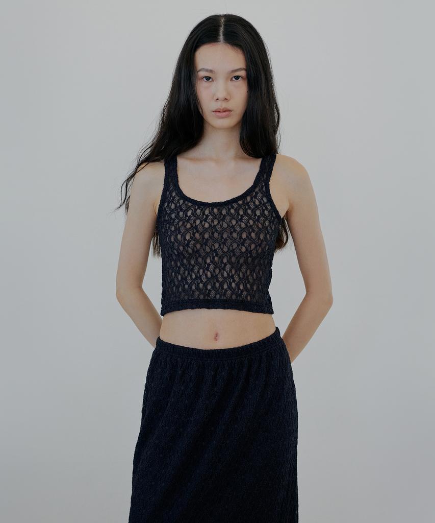 NUAKLE Lace Sleeveless_Charcoal