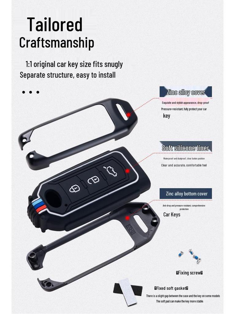 Compatible with GAC Trumpchi: GS4 Key Case, GS3, GA6, GA3, GA4, GS5 Key Fob Cover for Men and Women