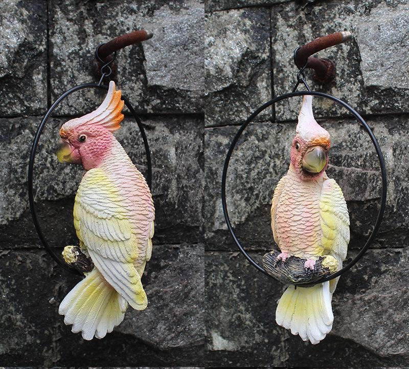 Parrot Tree Decoration: Cross-border Bird Model Resin Ornament for Courtyard