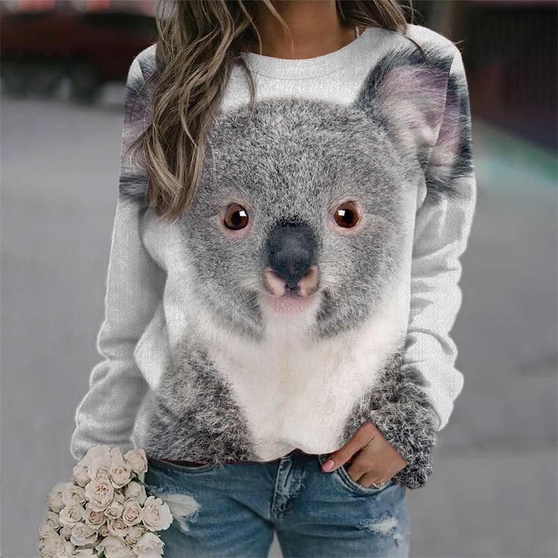 Cute Cat Printed Long Sleeved T-shirt