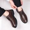 Men's Leather Shoes Trend Round Toe Wide Foot Formal Wear Business Casual Men's Shoes