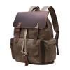 Vintage Waxed Canvas Backpack Casual Genuine Leather Laptop Rucksack Shoulder DayPack for Travel/Hiking/School