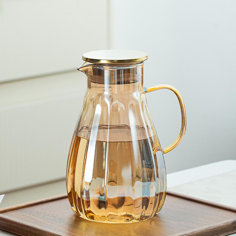 Pumpkin Pot Amber Gray Large Capacity Home Living Room Transparent Cool White Open High Temperature High Borosilicate Glass Cold Water Kettle