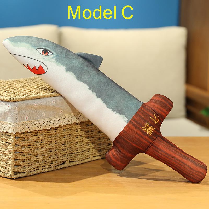 

Новый продукт Акула Меч Акула Кинжал Смешная Омофоническая Кукла Милые Плюшевые Игрушки Для Девочек Подушка Детские Игрушки-Мечи 45СМ 45CM