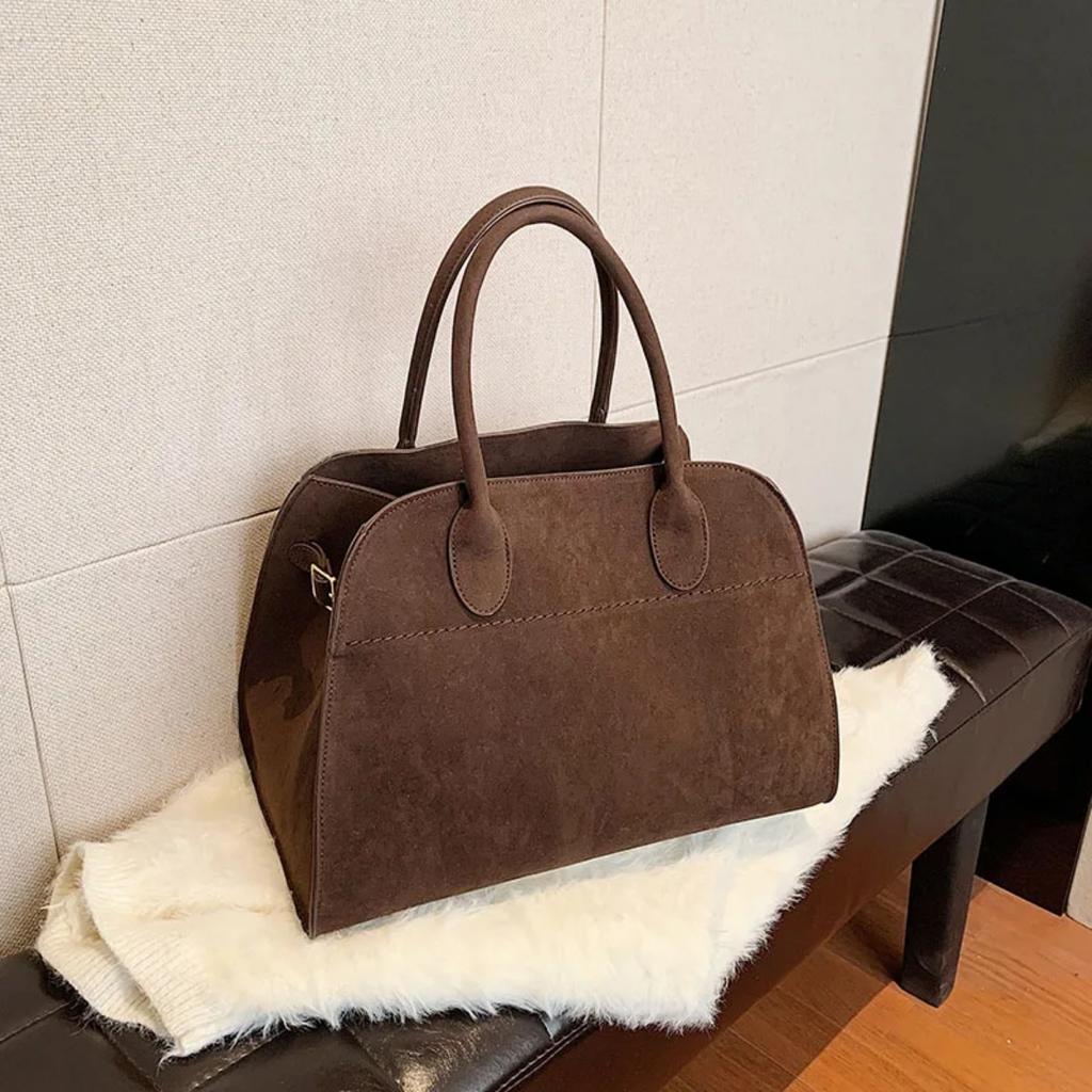 Ladies' Top-handle Bag High-end Design Vintage Commute Handbag For Autumn Winter Faux Suede Casual Tote Shoulder Bags