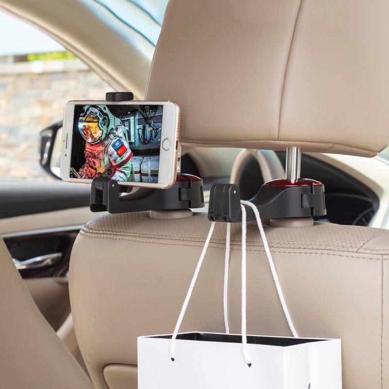 Car Hook Seat Back Mobile Phone Holder - Multi-functional, Invisible, Rear Seat Organizer