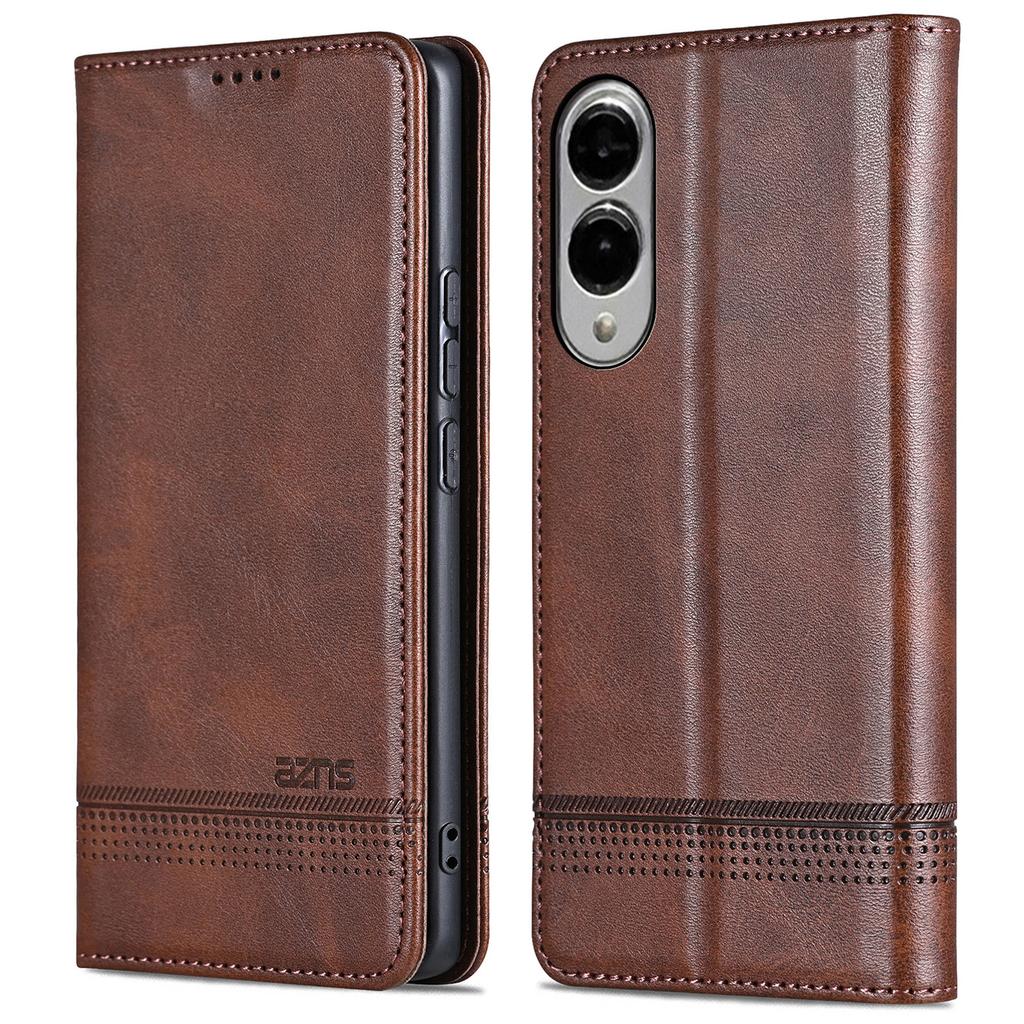 AZNS For Samsung Galaxy S25 Edge Case Cowhide Texture PU Leather Wallet Phone Cover