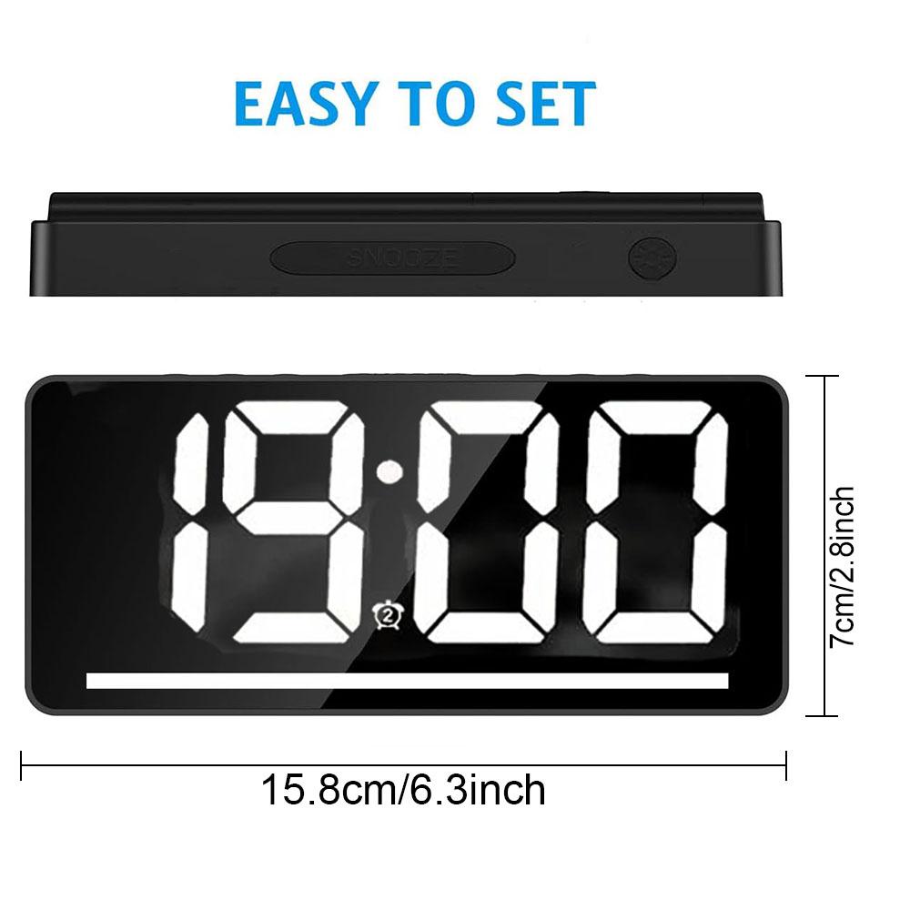 Large Display Digital Alarm Clock with Temperature Night Light Table Clock for Bedroom Office Kitchen Living Room Home Decor