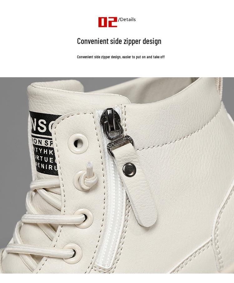 Wiosenne, męskie, oddychające, skórzane buty za kostkę z 2025 r. – modne, uniwersalne, antypoślizgowe, odporne na zużycie, codzienne trampki do jazdy na deskorolce