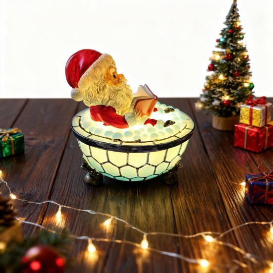 Yousheng Weihnachtsmann-Badelampe mit LED-Nachtlicht, ideal für Zuhause, Büro, Party oder als Tischdekoration – das perfekte Geschenk für Bücherliebhaber
