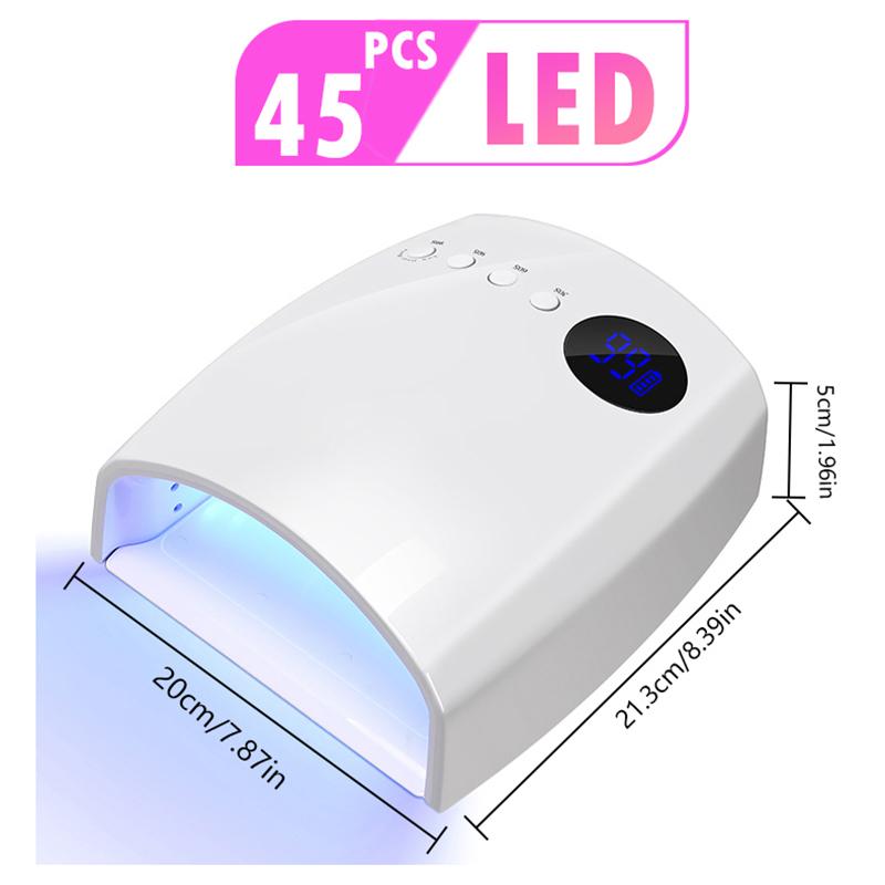 DianaBeauty UV LED Nail Lamp Rechargeable Cordless Nail Dryer with 4 Timing Modes UV Light for Manicure with 7500mAh Battery