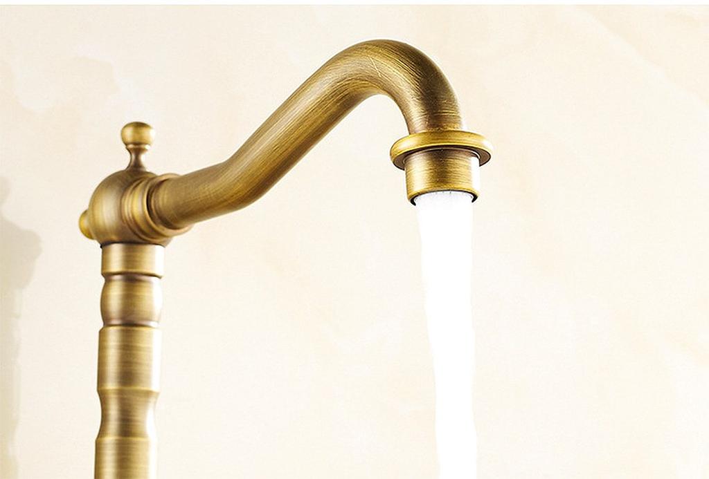 Life System Antique Mixing Faucet Faucet 2 Handles Wash Basin Long Faucet Hand Wash Basin Tall Faucet Hand Wash Bowl Cross Handle SK51