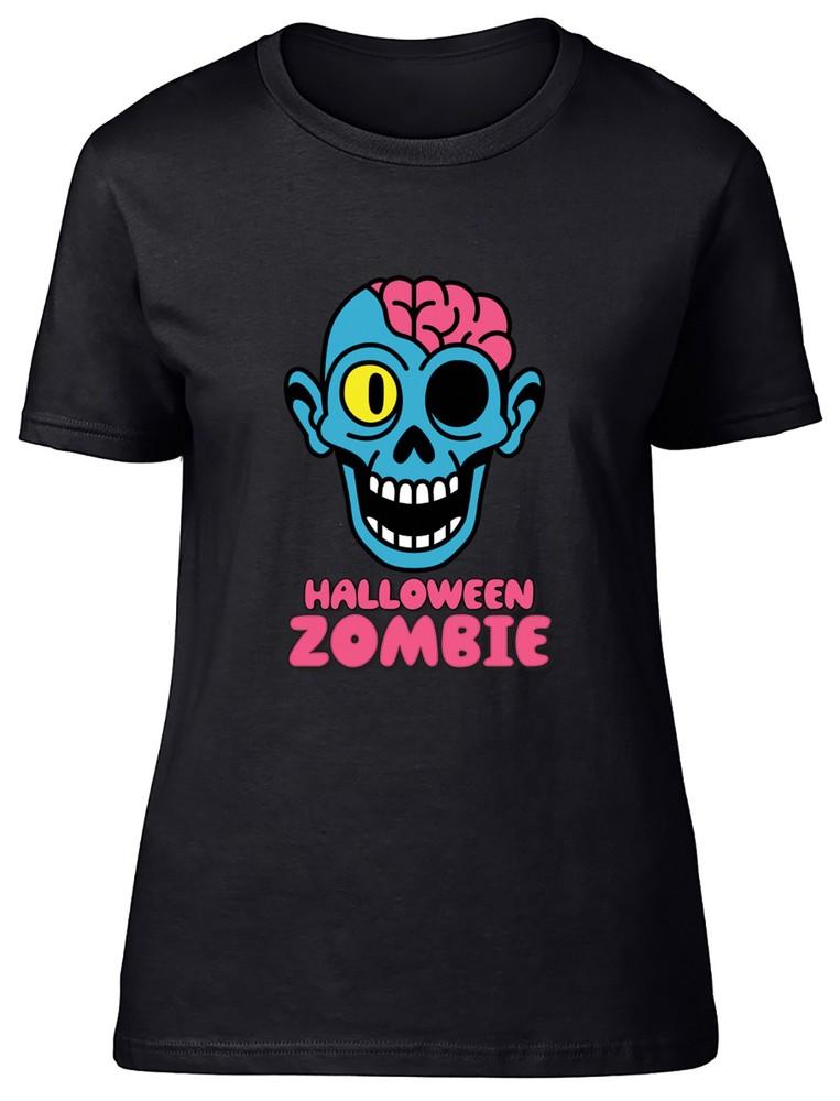 

Halloween Zombie Womens T-Shirt Undead Infected Brain Costume Ladies Gift Tee 4XL