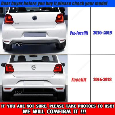 Auto Heckstoßstange Diffusor Flagge Spoiler Splitter Für Volkswagen VW Polo MK5 GTI 6R 6C Zwei Viertürer Facelift Zubehör 2010-2018