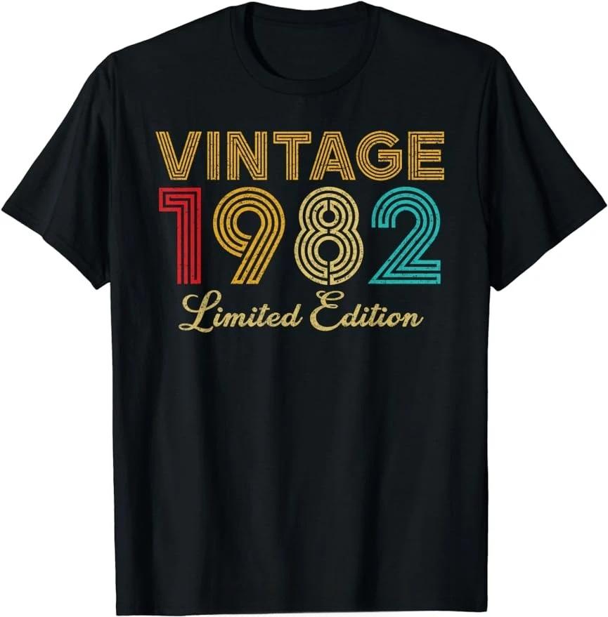

Vintage Born 1982 Retro Birthday Gifts T-Shirt Birthday Gifts O-Neck Unisex Tshirt Men s Clothing Fitness Tshirt Tees - Men s... S разноцветный