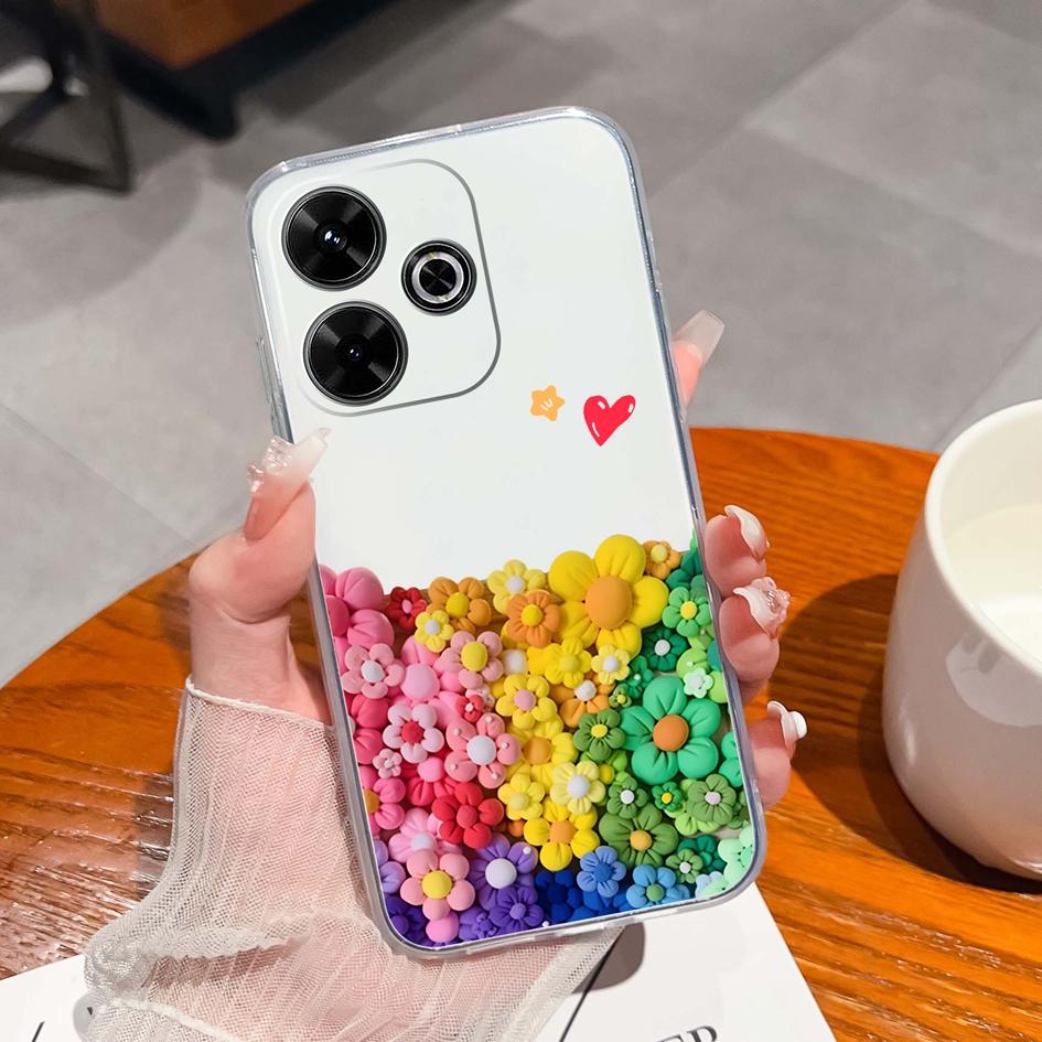 Populární pouzdro s graffiti motýlem pro Xiaomi Redmi 13 13C 14C A3 Note 13 Pro K70E K60 Ultra Nový kryt Měkký silikonový Ochrana proti pádu Průhledné pouzdra na telefon pro Redmi