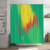 Colorful Green Shower Curtain with Red and Yellow Accent for Bathroom Decor Polyester Fabric, Water-Resistant Print Design
