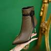 Korte Schoenen, Schoenen met Puntige Neus, Nieuwe Herfst- en Winter Retro en Veelzijdige Korte Laarzen