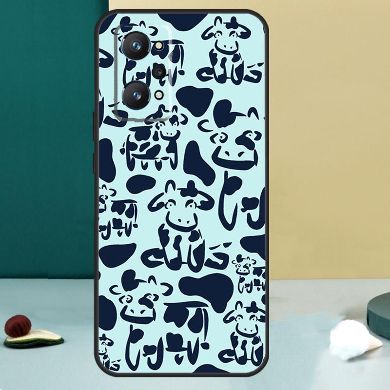

Cartoon Cute Cow Spots For Realme GT 7 Pro GT 5 6 6T C67 C61 C55 C53 C51 C21Y C25S C75 10 11 12 13 14 Pro Plus Case Realme GT7 Pro