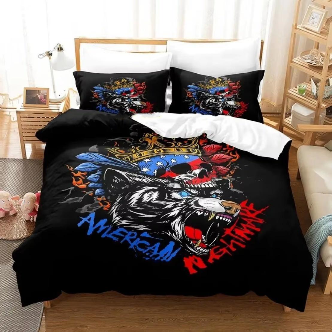 

WWE Bedding Set American Nightmare Cody Rhodes 3D Soft Polyester Duvet Cover Set Single Double Twin King Size Teens Adults Home Eu Single 135x200cm